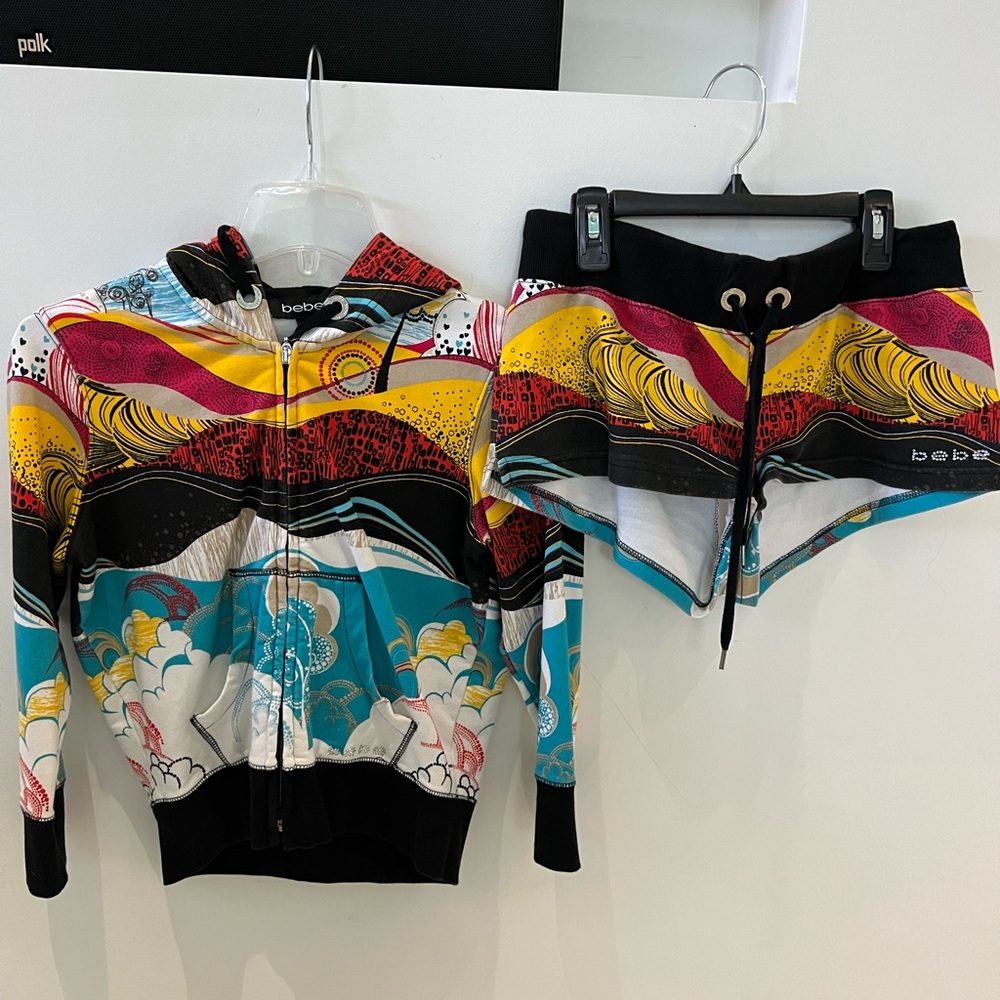 RARE Bebe Sweater and Short Matching Set